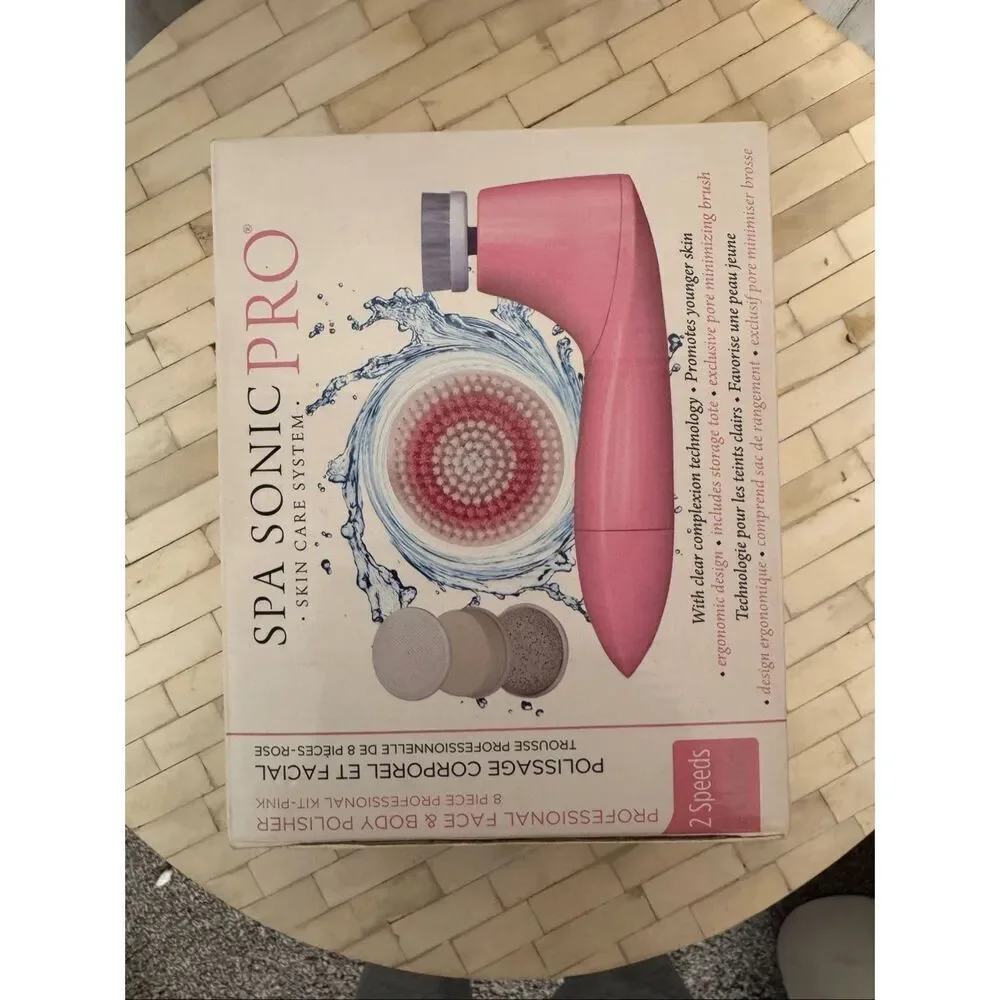 Spa Sonic Pro Face & Body Cleansing Brush | 2-Speed Waterproof Exfoliating Syste